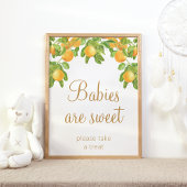 Groene takken Sinaasappel Baby shower Baby's zijn  Poster