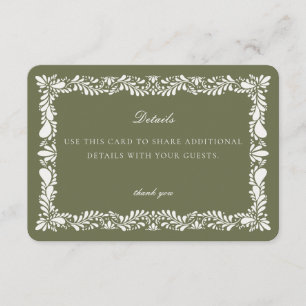 Groene Talavera Tegel Detail Kaart Uitnodiging Inv