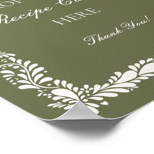 Groene Talavera Tegel Spaans Deel een Recept Bruid Poster (Hoek)