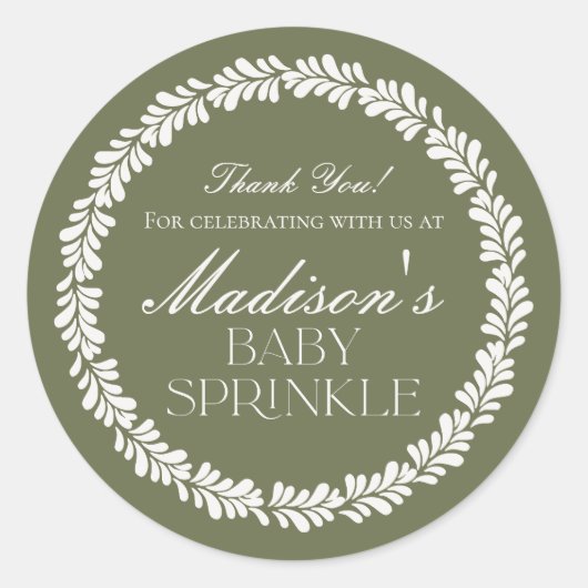 Groene Talavera Tegel Spaans Fiesta Baby Sprinkle Ronde Sticker (Voorkant)