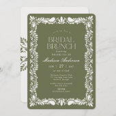 Groene Talavera Tegel Spaans Fiesta Bruids Brunch Kaart (Voorkant / Achterkant)