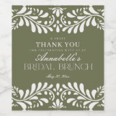 Groene Talavera Tegel Spaans Fiesta Bruids Brunch Wijn Etiket (Enkel label)