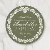 Groene Talavera Tegel Spaans Fiesta Doopcirkel Bedankjes Labels (Achterkant)