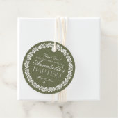 Groene Talavera Tegel Spaans Fiesta Doopcirkel Bedankjes Labels (In situ)