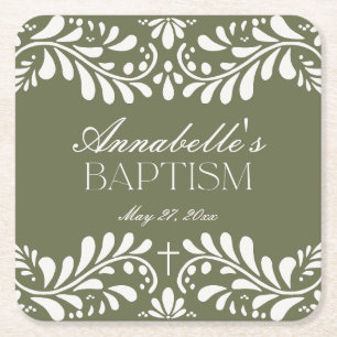 Groene Talavera Tegel Spaans Fiesta Doopsel Kartonnen Onderzetters