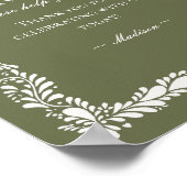 Groene Talavera Tegel Spaans Fiesta Favors Sign Poster (Hoek)