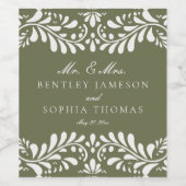 Groene Talavera Tegel Spaans Fiesta Huwelijk Wijn Etiket (Enkel label)