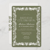 Groene Talavera Tegel Spaans Fiesta Verjaardagsfee Kaart (Voorkant / Achterkant)