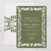 Groene Talavera Tegel Spaans Fiesta Verjaardagsfee Kaart (Voorkant / Achterkant)