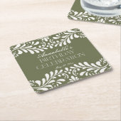 Groene Talavera Tegel Spaans Fiesta Verjaardagsfee Kartonnen Onderzetters (Schuin)