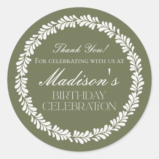 Groene Talavera Tegel Spaans Fiesta Verjaardagsgun Ronde Sticker (Voorkant)