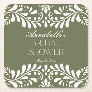 Groene Talavera Tegel Spaans Fiesta Vrijgezellenfe Kartonnen Onderzetters