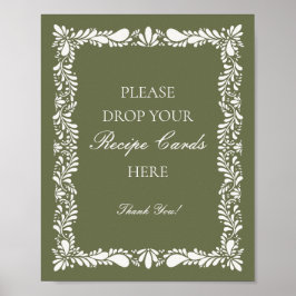 Groene Talavera-tegel Spaanse Deel een recept Brui Poster