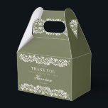 Groene Talavera tegel Spaanse feest trouw dessert Bedankdoosjes<br><div class="desc">Iedereen houdt van een feest! Deze collectie is een verbluffende mix van elegantie en cultureel erfgoed, geïnspireerd door traditionele Mexicaanse Talavera-tegelpatronen. De aardse olijfgroene terracotta bloemenrand straalt verfijning en een vleugje feestelijke charme uit, waardoor het perfect is voor uw Spaanse of Mexicaanse themafeest. Of u nu een groot feest geeft...</div>