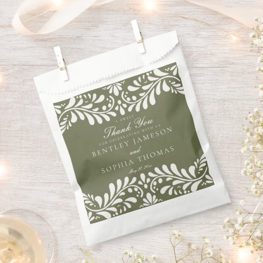 Groene Talavera tegel Spaanse feestelijke huwelijk Bedankzakje (Geknipt)