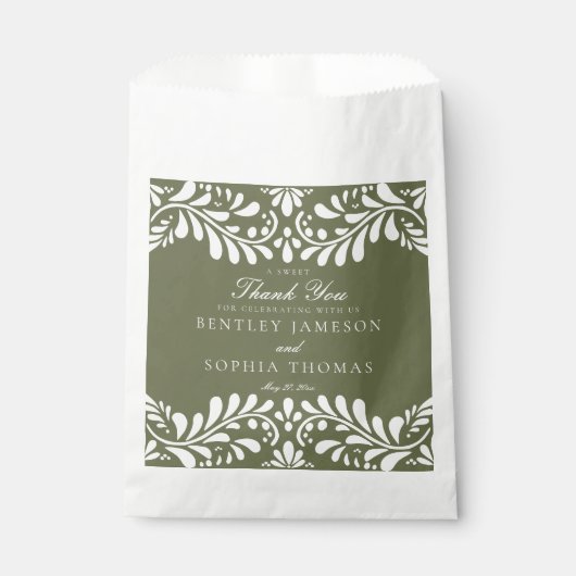 Groene Talavera tegel Spaanse feestelijke huwelijk Bedankzakje (Voorkant)