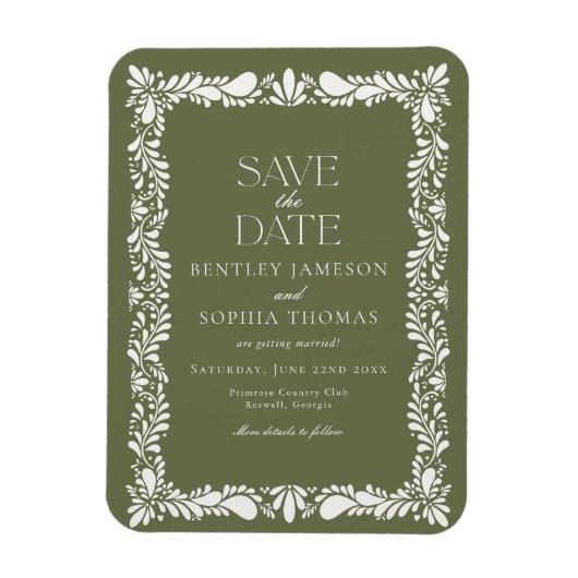 Groene Talavera-tegel Spaanse Fiesta Bericht van u Magneet (Verticaal)