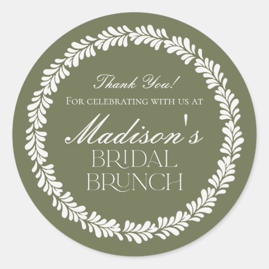 Groene Talavera Tegel Spaanse Fiesta Bruids Brunch Ronde Sticker (Voorkant)