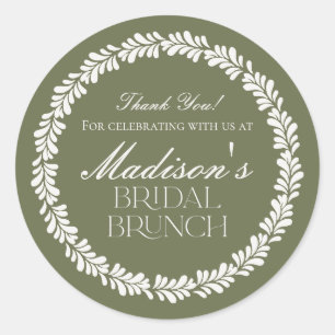 Groene Talavera Tegel Spaanse Fiesta Bruids Brunch Ronde Sticker