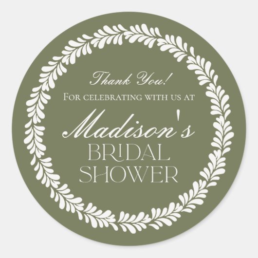 Groene Talavera Tegel Spaanse Fiesta Bruidsdouche Ronde Sticker (Voorkant)