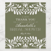 Groene Talavera-tegel Spaanse Fiesta Bruidsdouche Wijn Etiket (Enkel label)