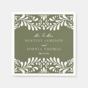 Groene Talavera Tegel Spaanse stijl Fiesta bruilof Servet