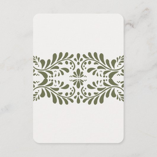 Groene Talavera-tegels Registrykaart Invite invoeg Informatiekaartje (Achterkant)