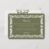 Groene Talavera-tegels Registrykaart Invite invoeg Informatiekaartje (Voorkant / Achterkant)