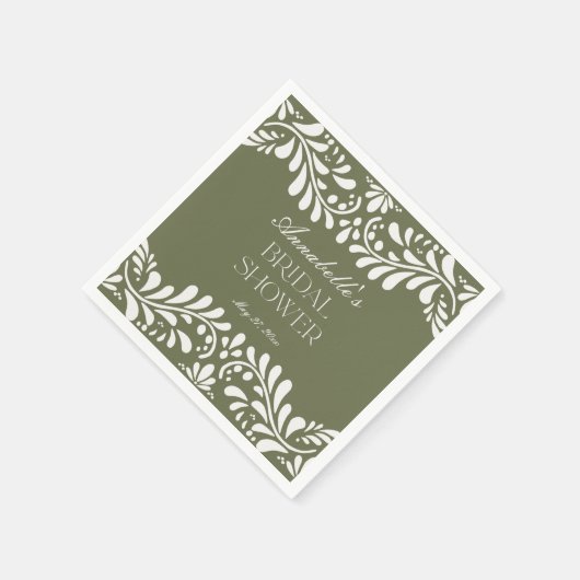 Groene Talavera-tegels Spaanse Fiesta Bruidsdouche Servet (Hoek)