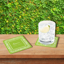 GROENE TALAVERA VRIJGEZELLENFEEST KARTONNEN ONDERZETTERS