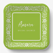 GROENE TALAVERA VRIJGEZELLENFEEST PAPIEREN BORDJE (Voorkant)