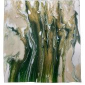 Groene & Tan Abstract Douchem Curtain Douchegordijn (Voorkant)