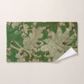  groene Tan Damask Floral Dragonflies Bad Handdoek (Handdoek)