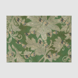  groene Tan Damask Floral Dragonflies Tissuepapier