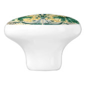 Groene Tan Gold Look Talavera Azulejo Tegel Keramische Knop (Zijkant)