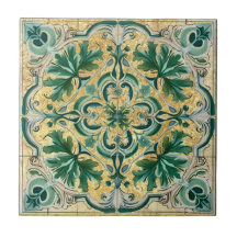Groene Tan Gold Look Talavera Azulejo Tegel