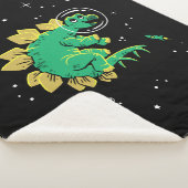 Groene Tan Stegosaurus Dinos in de ruimte Sherpa Deken (3/4)