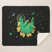 Groene Tan Stegosaurus Dinos in de ruimte Sherpa Deken (Voorkant (horizontaal))