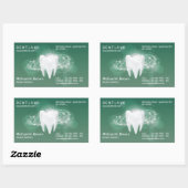 Groene tandarts kantoor rechthoekige sticker (Vel)