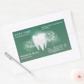 Groene tandarts kantoor rechthoekige sticker (Envelop)