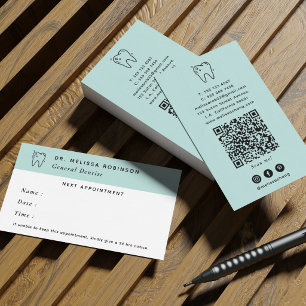 Groene Tandarts Tand Logo Sociale Media en QR-code Visitekaartje