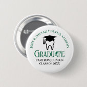 Groene Tandheelkundige Academie Custom Afstuderen Ronde Button 5,7 Cm (Voorkant /achterkant)