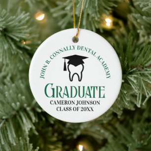 Groene Tandheelkundige School Custom Afstuderen Ke Keramisch Ornament