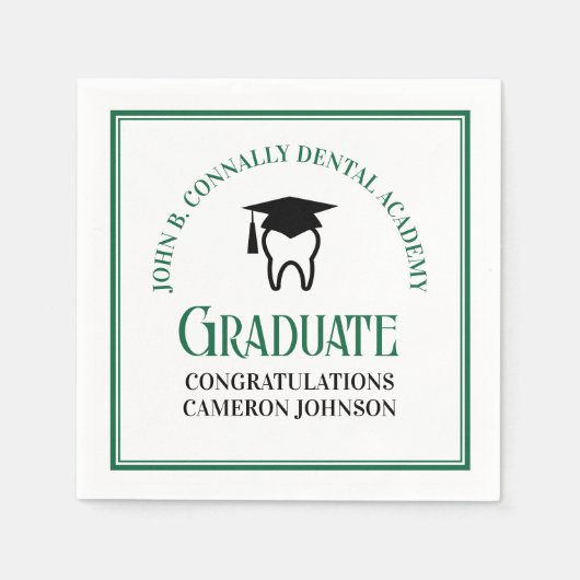 Groene Tandheelkundige School Custom Graduation Pa Servet (Voorkant)