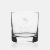 Groene Tandheelkundige School Custom Tandarts Afst Whisky Glas (Achterkant)