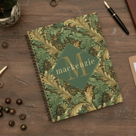 Groene Tannengroen Blad William Morris Elegant Mon Planner