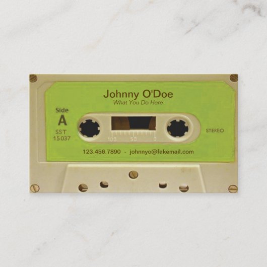 Groene tape visitekaartje (Voorkant)