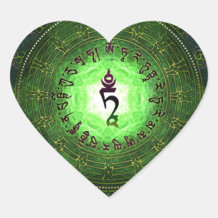 Groene Tara - Bescherming tegen gevaren en lijden Hart Sticker