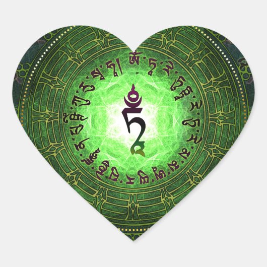 Groene Tara - Bescherming tegen gevaren en lijden Hart Sticker (Voorkant)