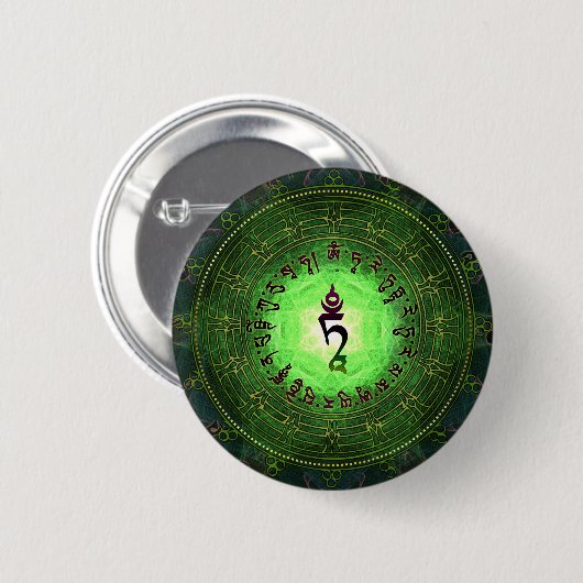 Groene Tara - Bescherming tegen gevaren en lijden Ronde Button 5,7 Cm (Voorkant /achterkant)